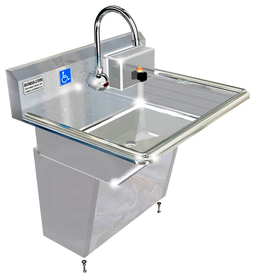 H.D. 14GA Multi-Station Wash up Sink with Plumbing Skirt 24" | ADA-S011E242066B