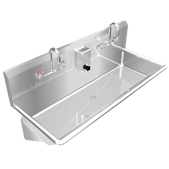 H.D. 14 GA  Multi-station Wash up Sink, 48" | 021M48208B