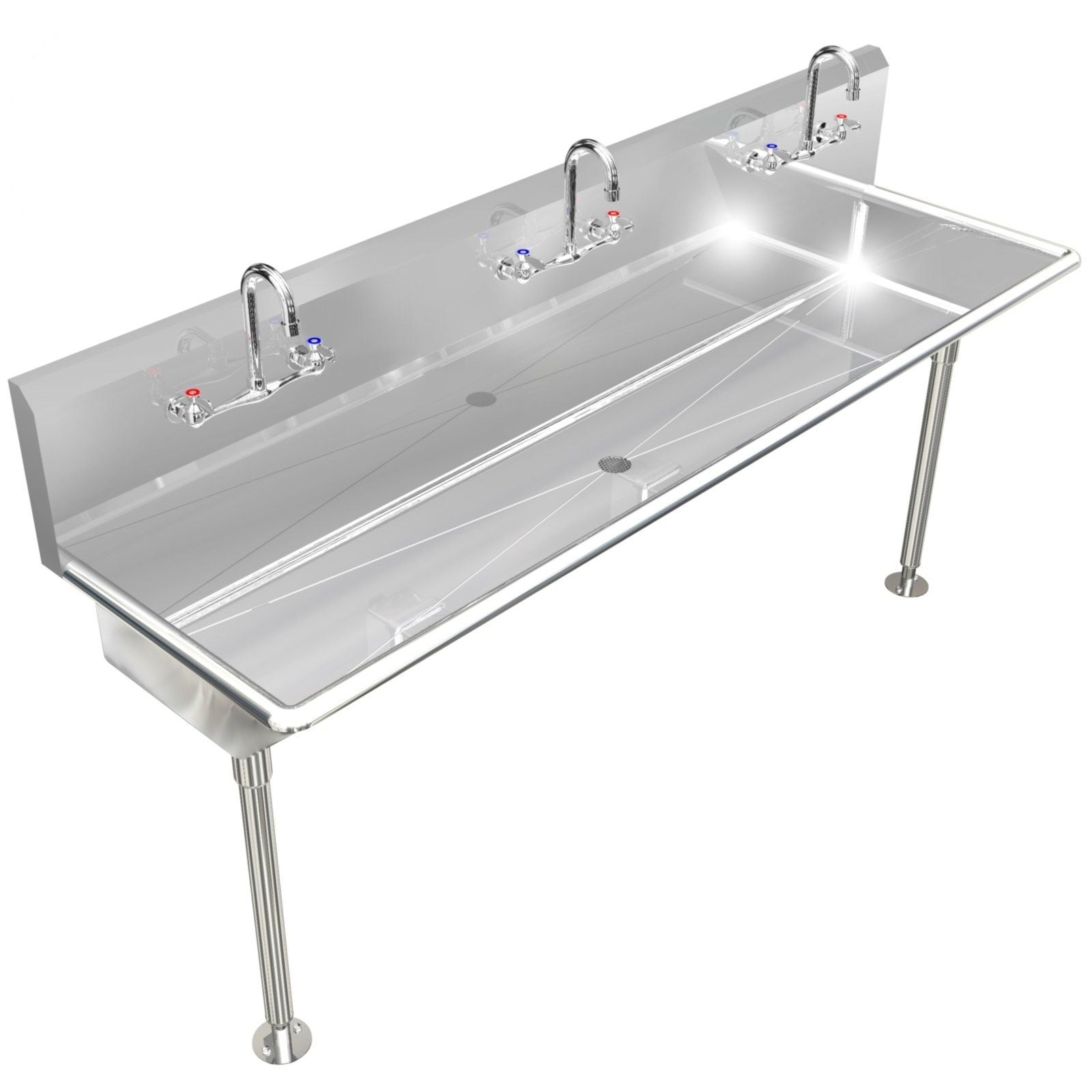 H.D. 14 GA Multi-station Wash up Sink, 60