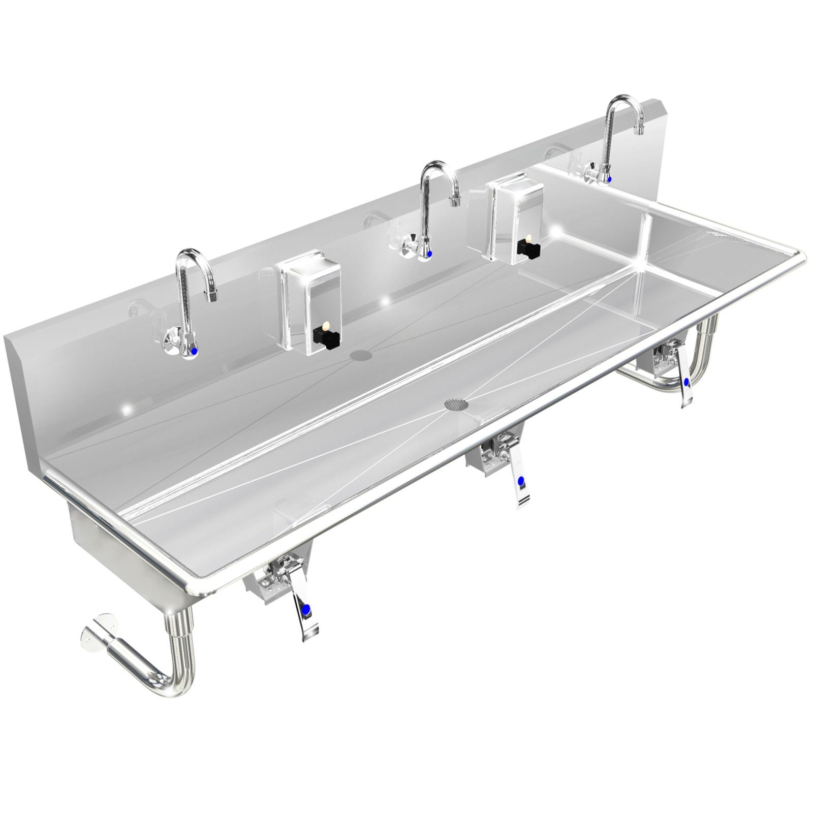 H.D. 14 GA Multi-Station Wash up Sink, 60