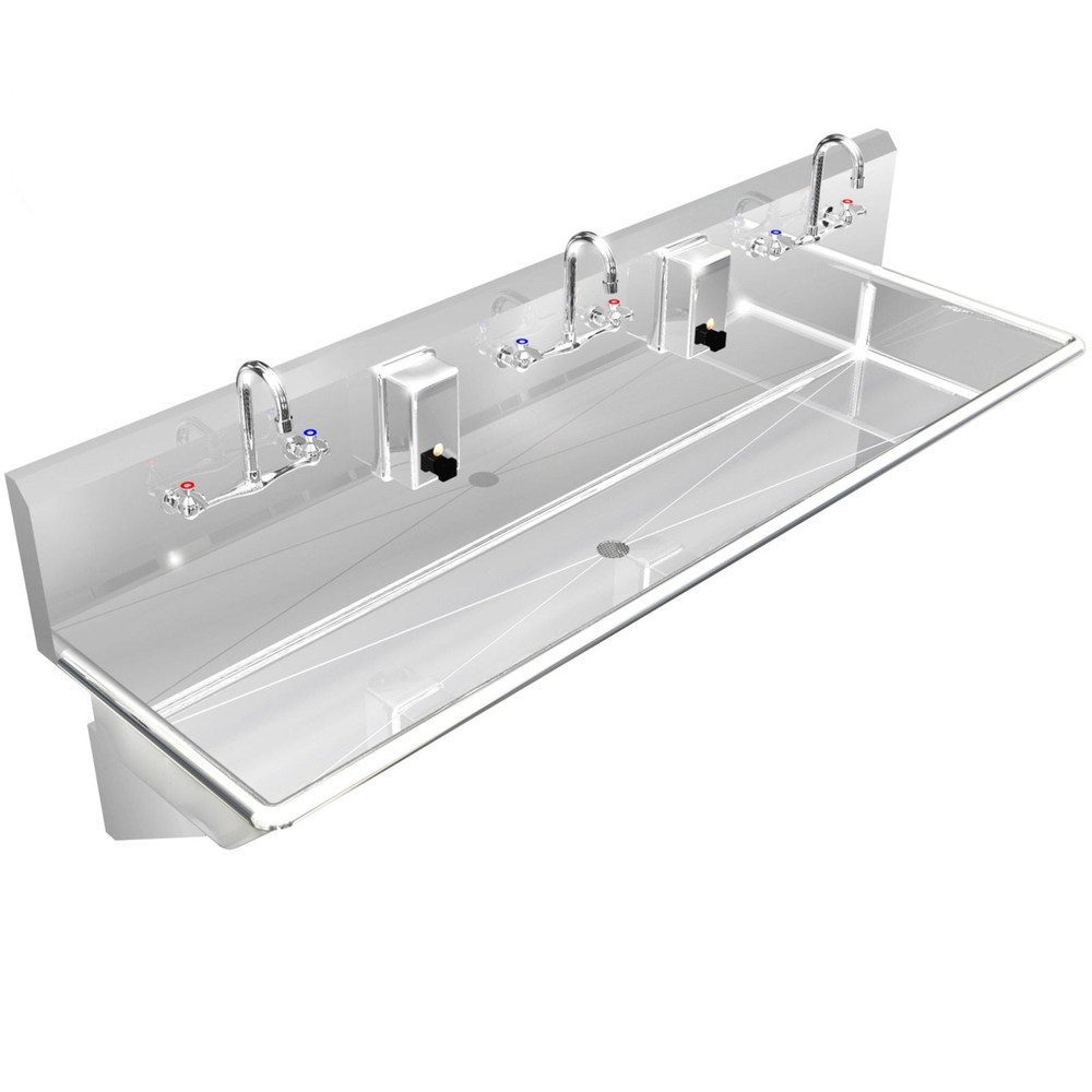 H.D. 14 GA Multi-station Wash up Sink, 60" | 032M60208B