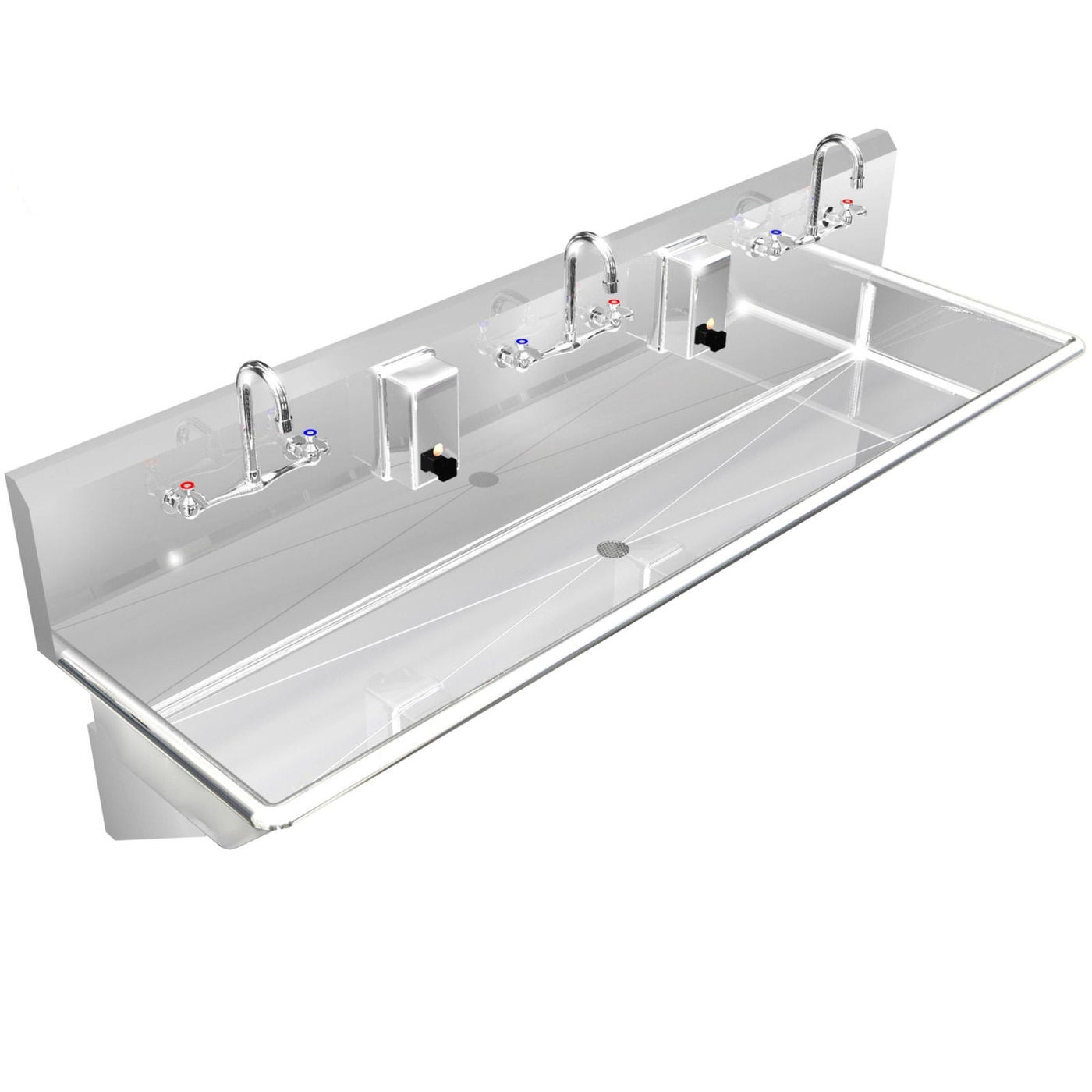 H.D. 14 GA Multi-station Wash up Sink, 60