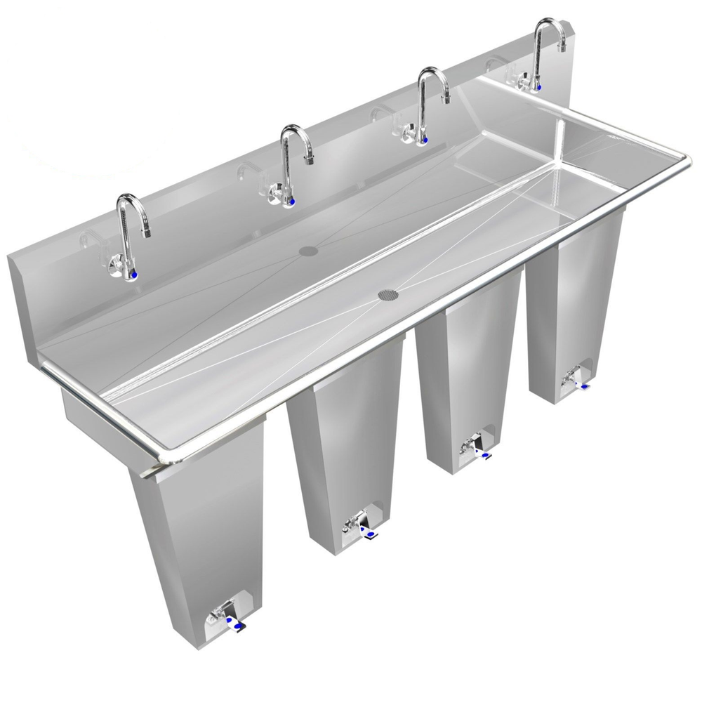 H.D. 14 GA Multi-Station Wash up Sink, 80