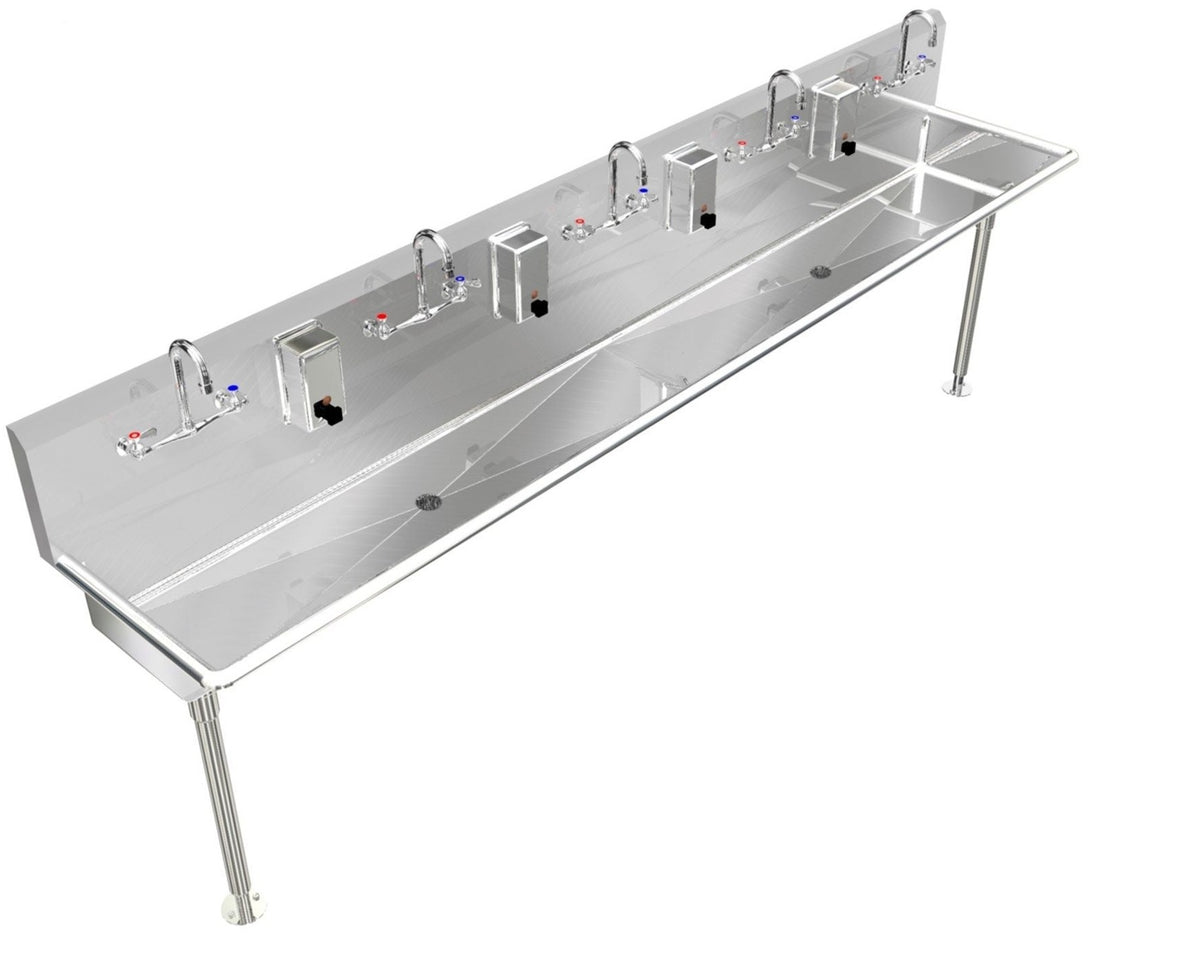 H.D. 14GA Multi-station Wash up Sink, 108