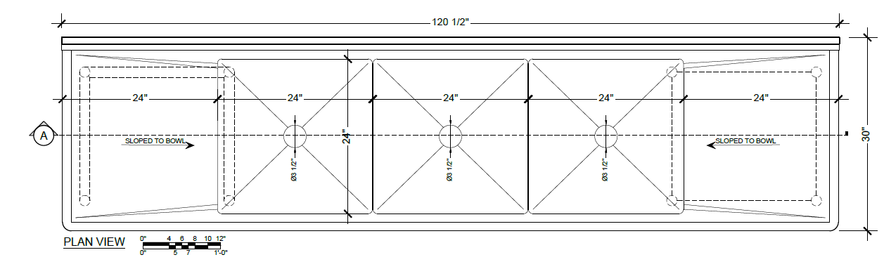 H.D. 14GA 3 Compartment Restaurant Commercial Sink | 120303XXL8 - Right Under Shelve