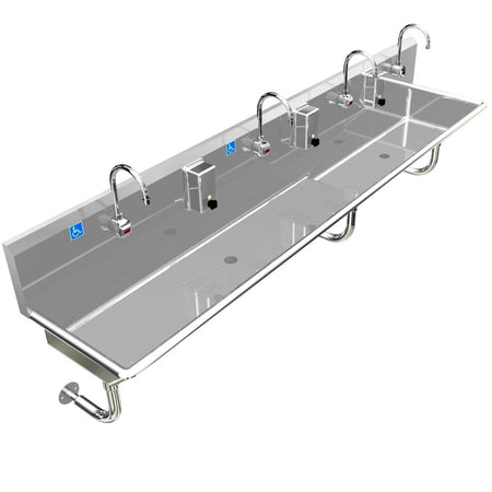 H.D. 14GA ADA Multi-Station Wash Up Sink 100" | 2ADA-043E100208R
