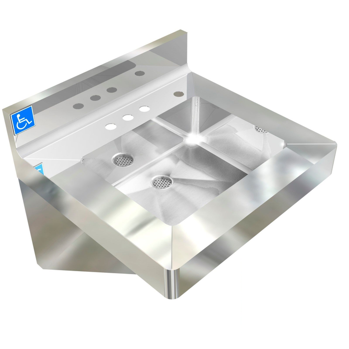 H.D. 14 GA Single Station Wash Up Sink, 20 H.D. 14 GA Single Station Wash Up Sink, 20