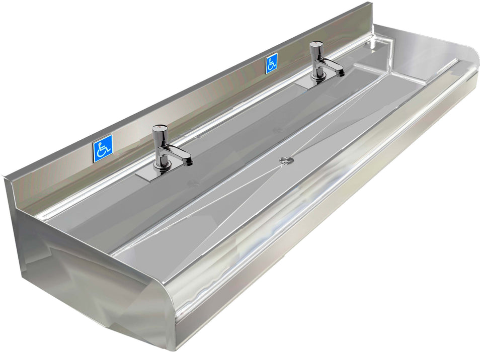 H.D. 14GA Multi-Station Wash Up Sink 60" | ADA-020MF60205B