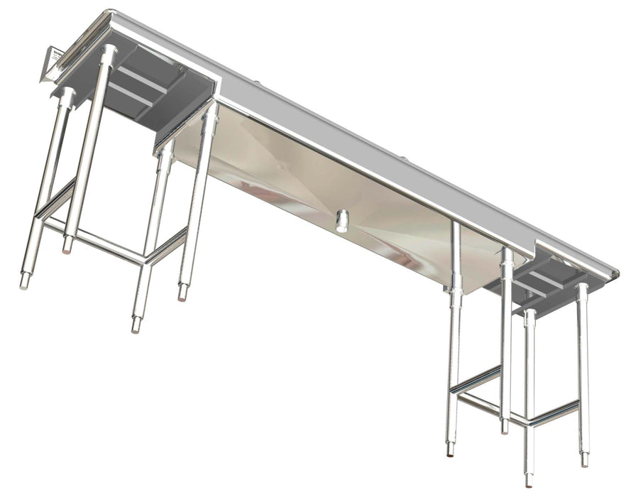 H.D. 14GA Multi-Station Wash up Sink 96" with Drainboards | ADA-021E962065H-2DB