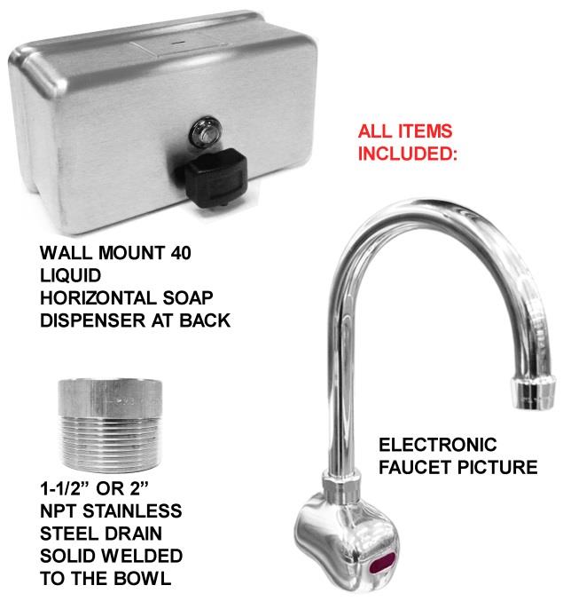 ADA Compliant Wash up Sink 2 Stations Free Standing, 60" | ADA-021E602065H - Best Sheet Metal, Inc. 