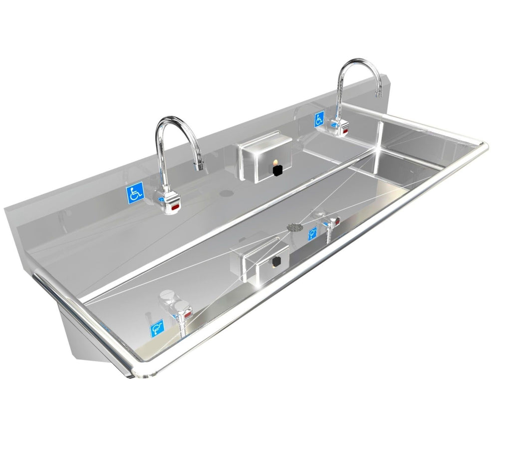 H.D. 14GA Multi-Station Wash up Sink, 60