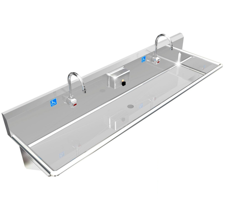 H.D. 14GA ADA Multi-Station Wash up Sink, 72" | ADA-021E722066B