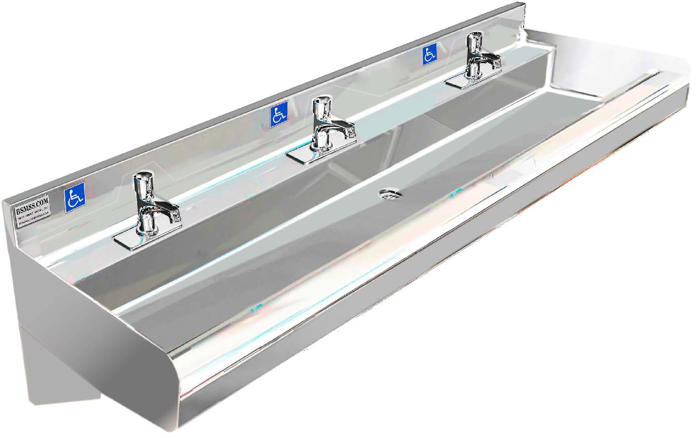 H.D. 14GA Multi-Station Wash Up Sink, 84" | ADA- 030MF84205B