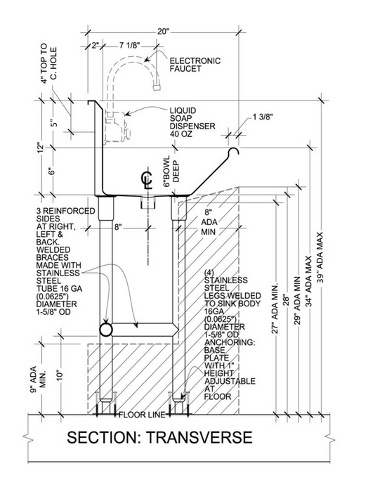 H.D. 14GA Multi-Station Wash up Sink, 72 H.D. 14GA Multi-Station Wash up Sink, 72
