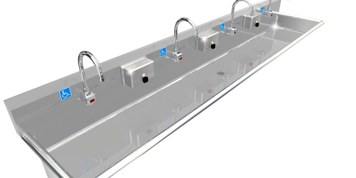 H.D. 14GA Multi-Station Wash up Sink, 100