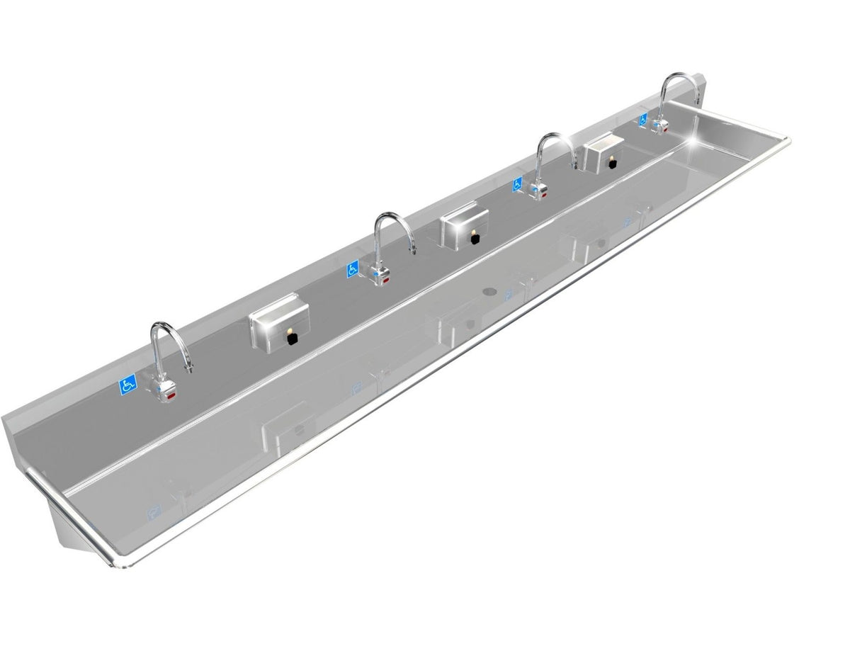 H.D. 14GA Multi-Station Wash up Sink, 132