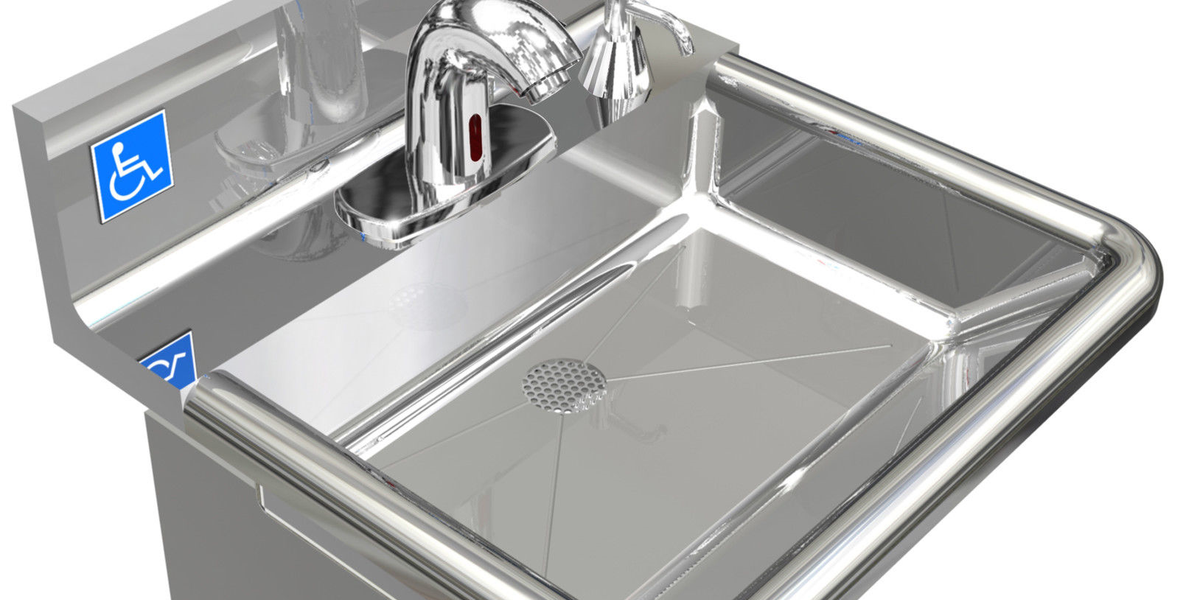 H.D. 14 GA Single Station Hand Sink | ADA-D011F19175B | commercial stainless  steel wash up sinks