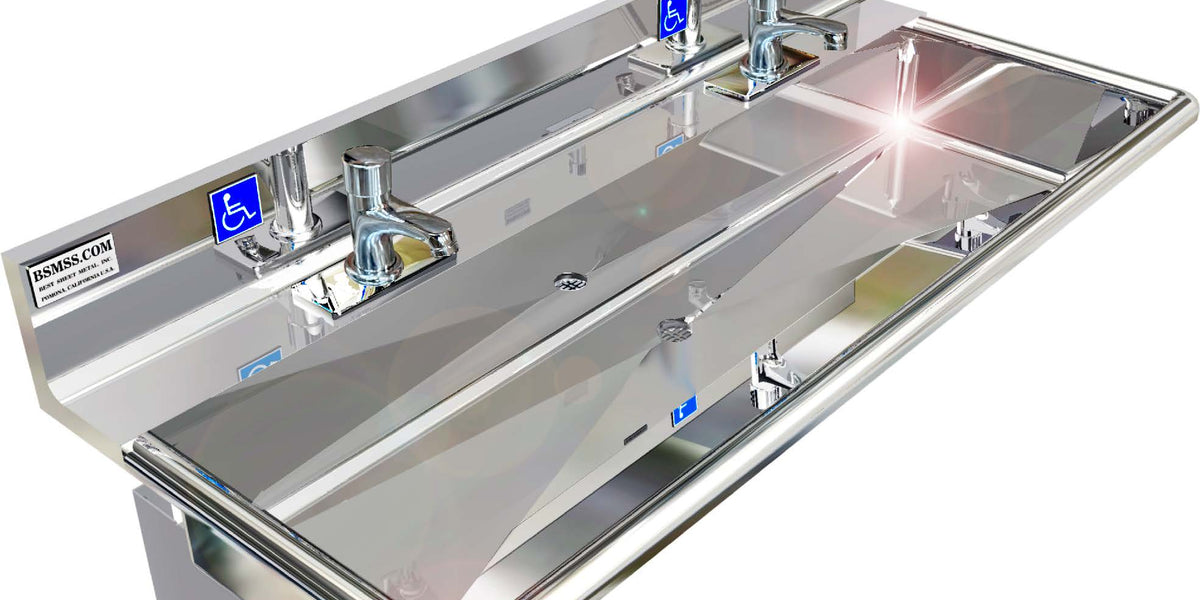 H.D. 14GA Multi-Station Wash up Sink, 48