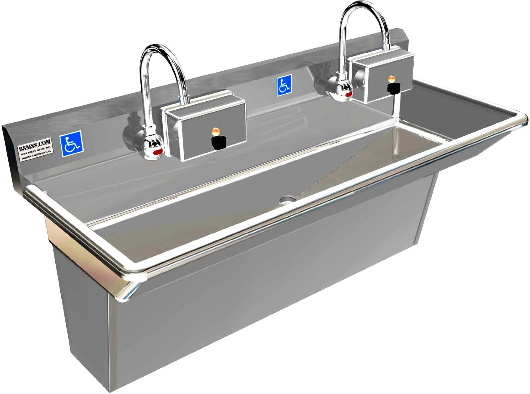 H.D. 14GA Multi-Station Wash up Sink with Plumbing Skirt 48" | ADA-S022E482065B