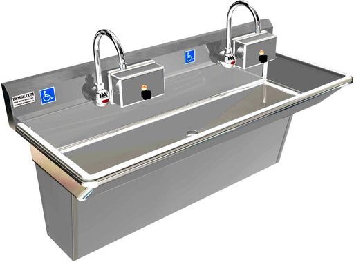 H.D. 14GA Multi-Station Wash up Sink with Plumbing Skirt 48" | ADA-S022E482065B