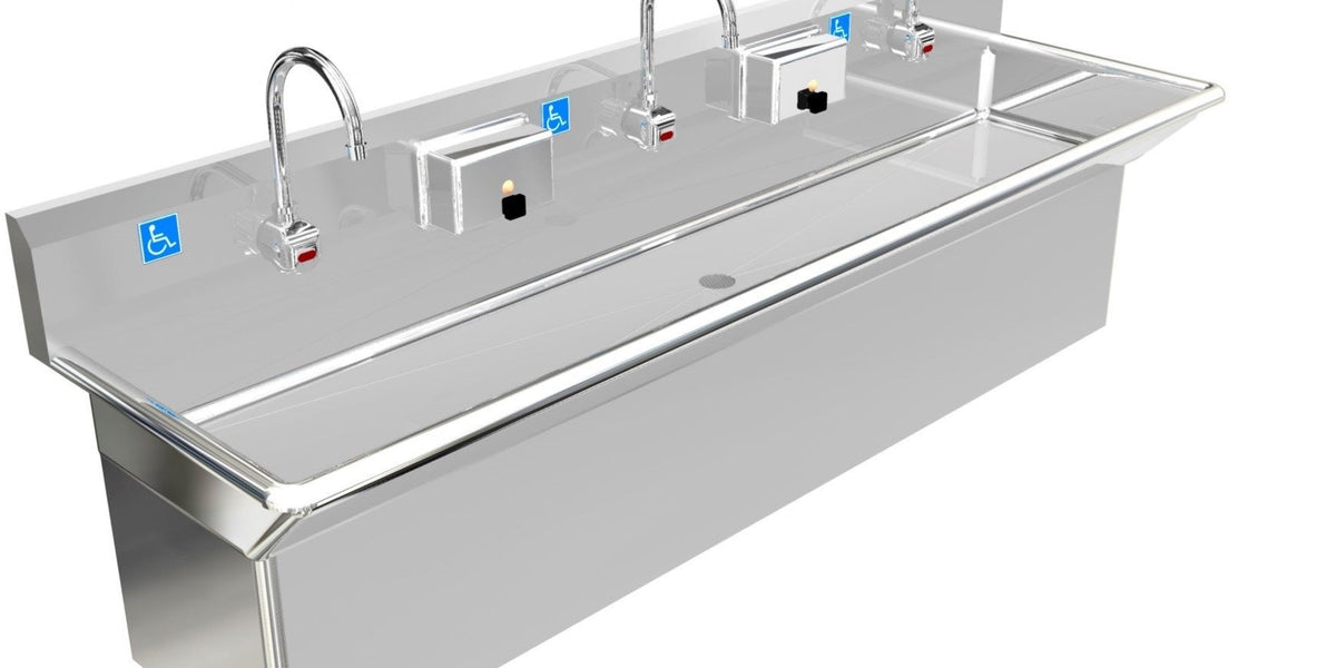 H.D. 14GA Multi-Station Wash up Sink, 72