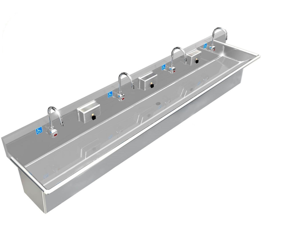 H.D. 14GA Multi-Station Wash up Sink, 96