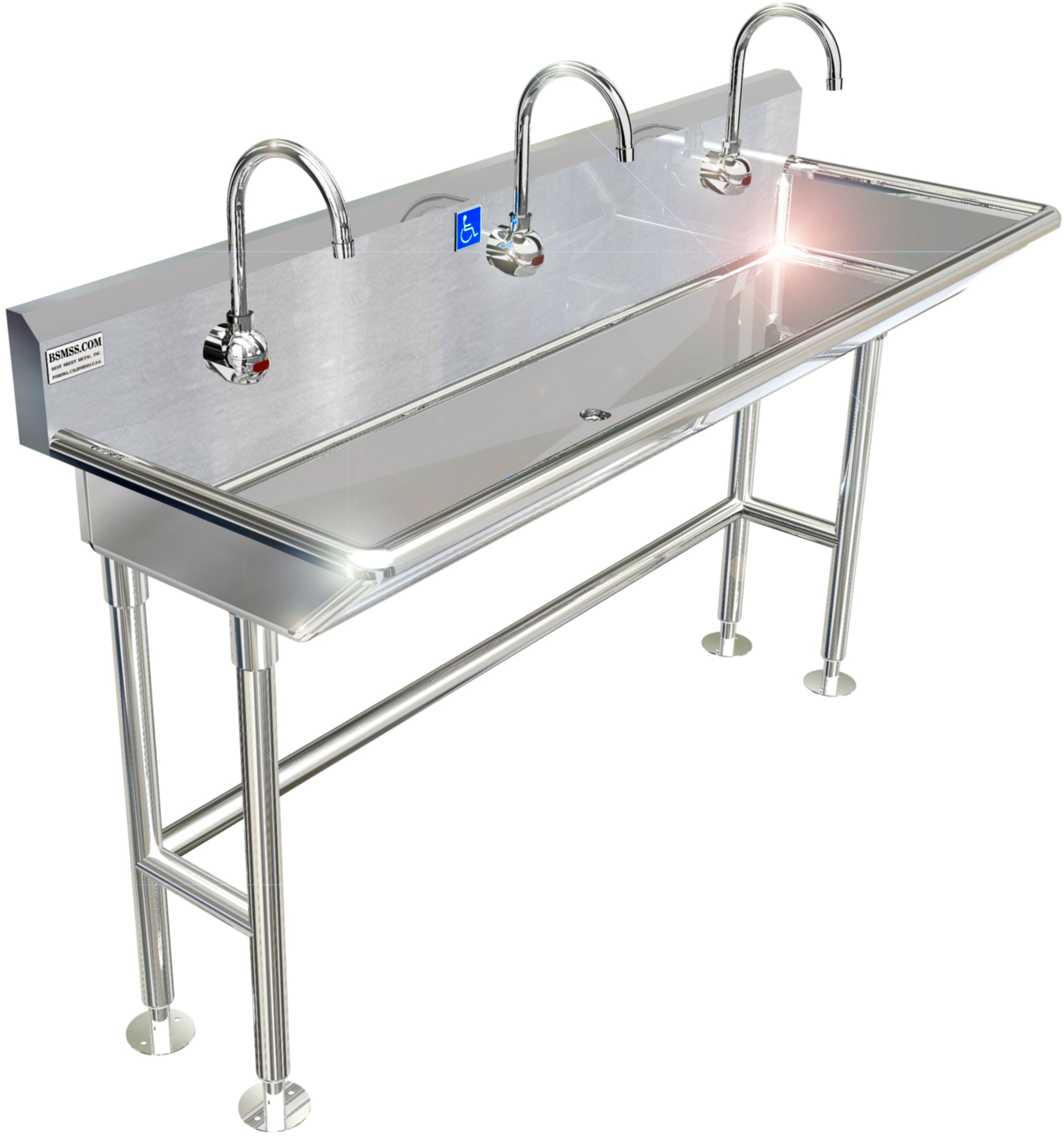 H.D. 14GA Multi-Station Wash up Sink, 60