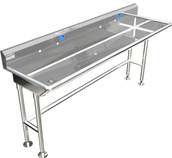 H.D. 14GA Multi-Station Wash up Sink, 74" | ADA-221M742065H-8OC