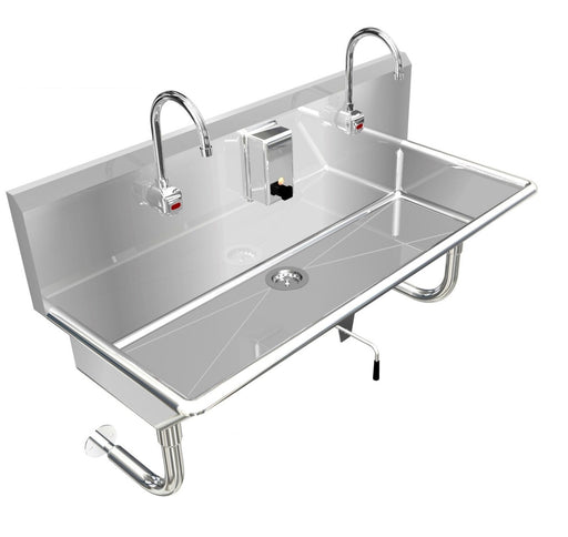 H.D. 14GA Multi-Station Wash Up Sink With Twist Handle, 48" | T021E48208R