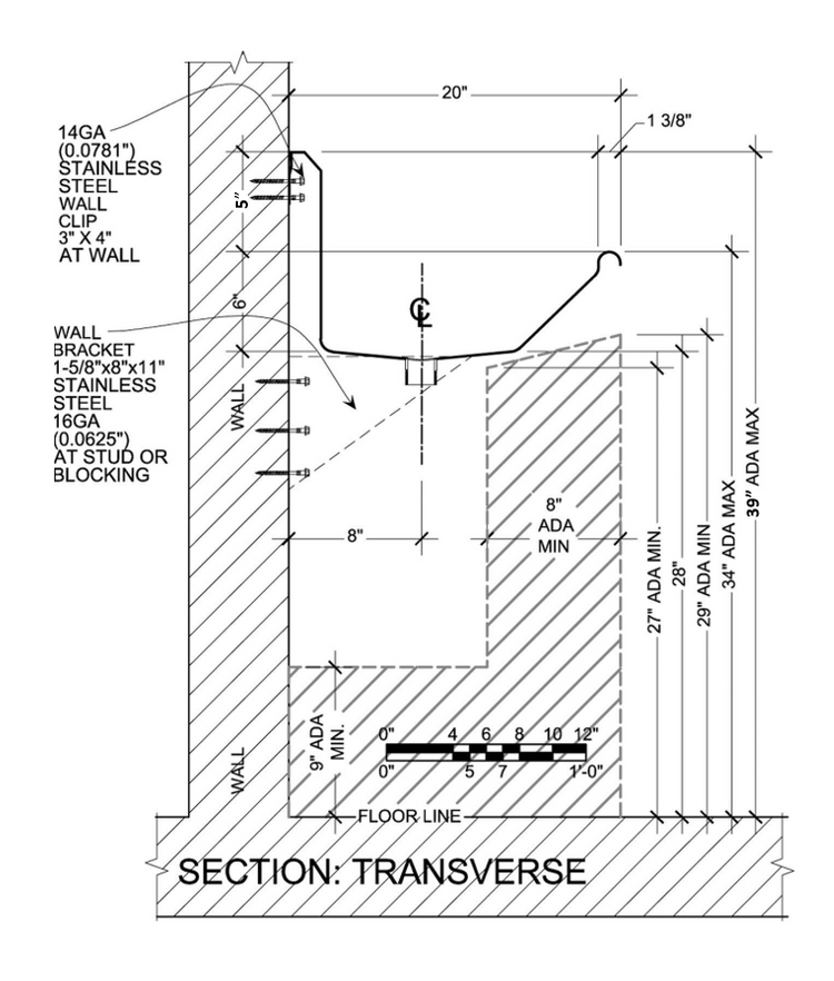 H.D. 14GA MultiStation Wash up Sink, 60" ADA120S602066B