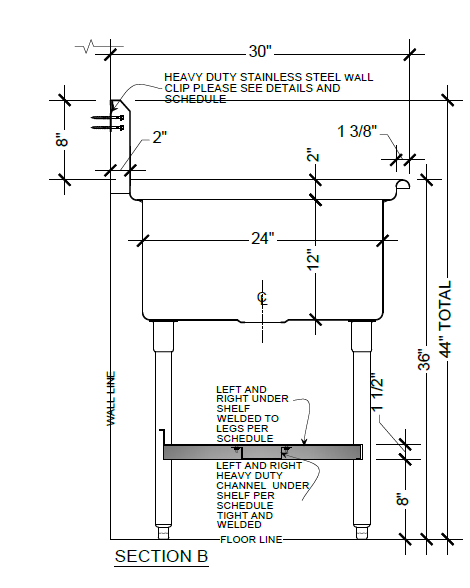 H.D. 14GA 3 Compartment Restaurant Commercial Sink | 120303XXL8 - Left & Right Under Shelve