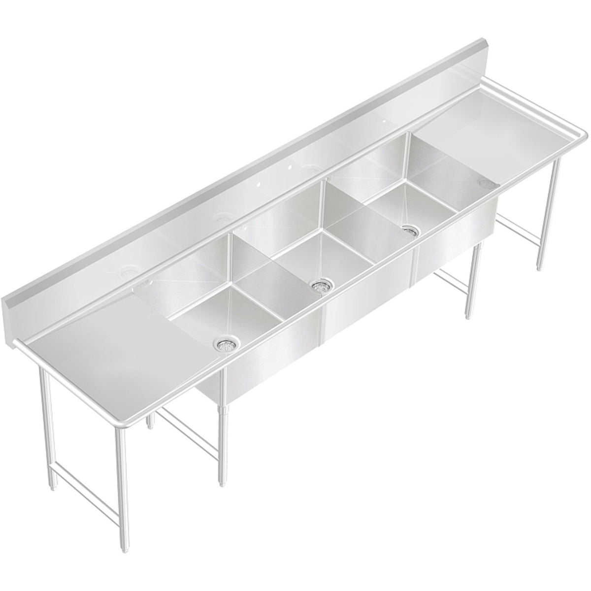 H.D. 14GA 3 Compartment Restaurant Commercial Sink | 120303XXL8