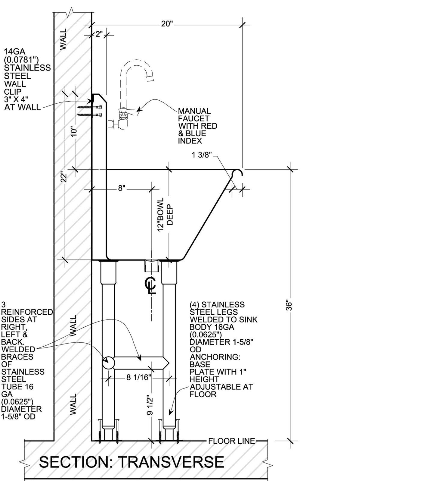 H.D. 14 GA Multi-station Wash up Sink, 72