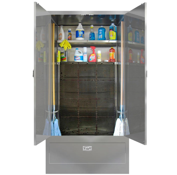 MOP SINK CABINET 40" MAT WASH STAINLESS STEEL ENCLOSURE WITH DOORS MADE IN USA - Best Sheet Metal, Inc. 