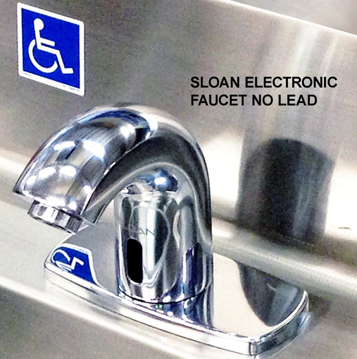 ADA 2 STATION HAND SINK ELECTRONIC FAUCET NO LEAD 72" WITH SKIRT STAINLESS STEEL - Best Sheet Metal, Inc. 