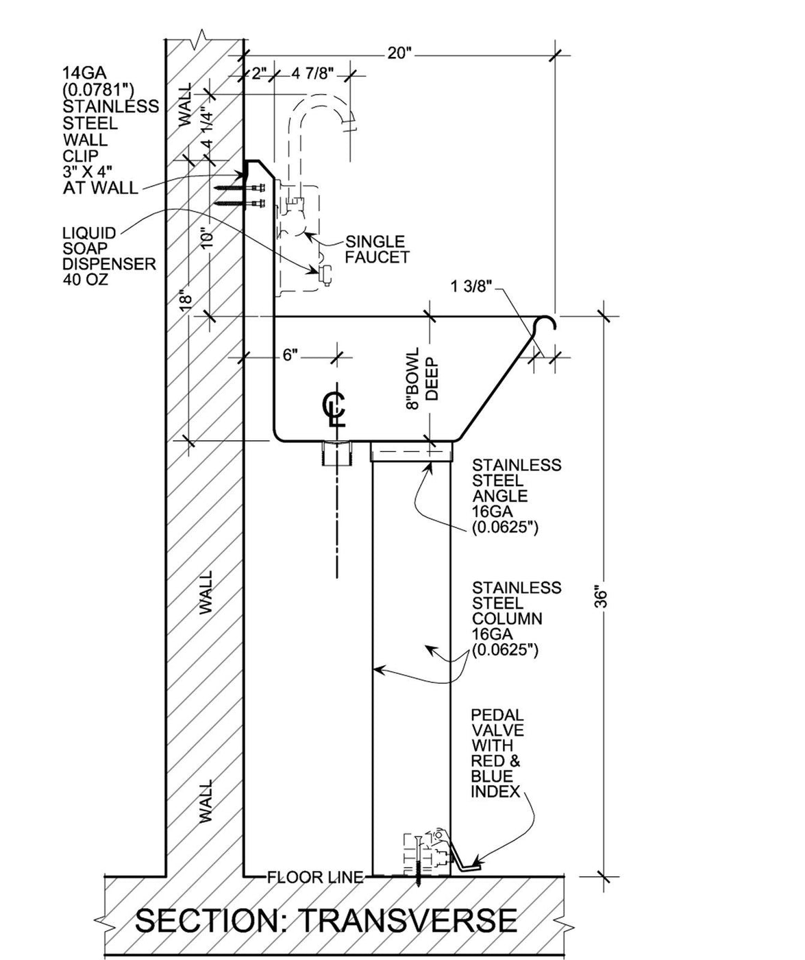 H.D. 14GA Multi-Station Wash up Sink, 120