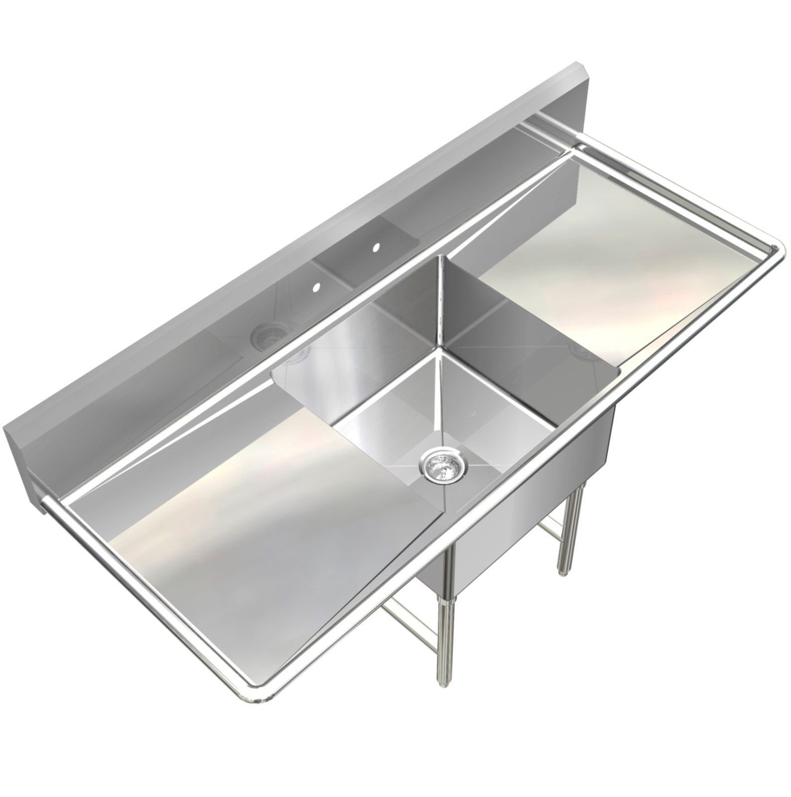 Elite All Stainless 1 Bowl Sink W 18 Drain Board L