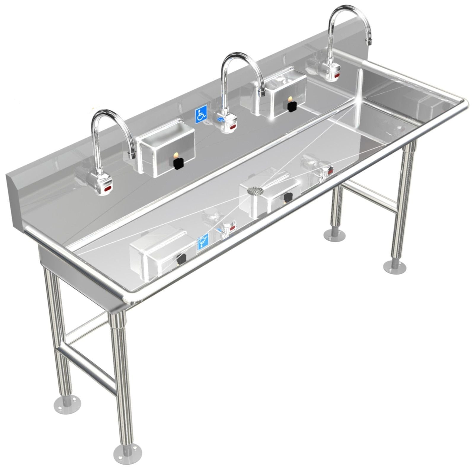 H.D. 14GA Multi-Station Wash up Sink, 80